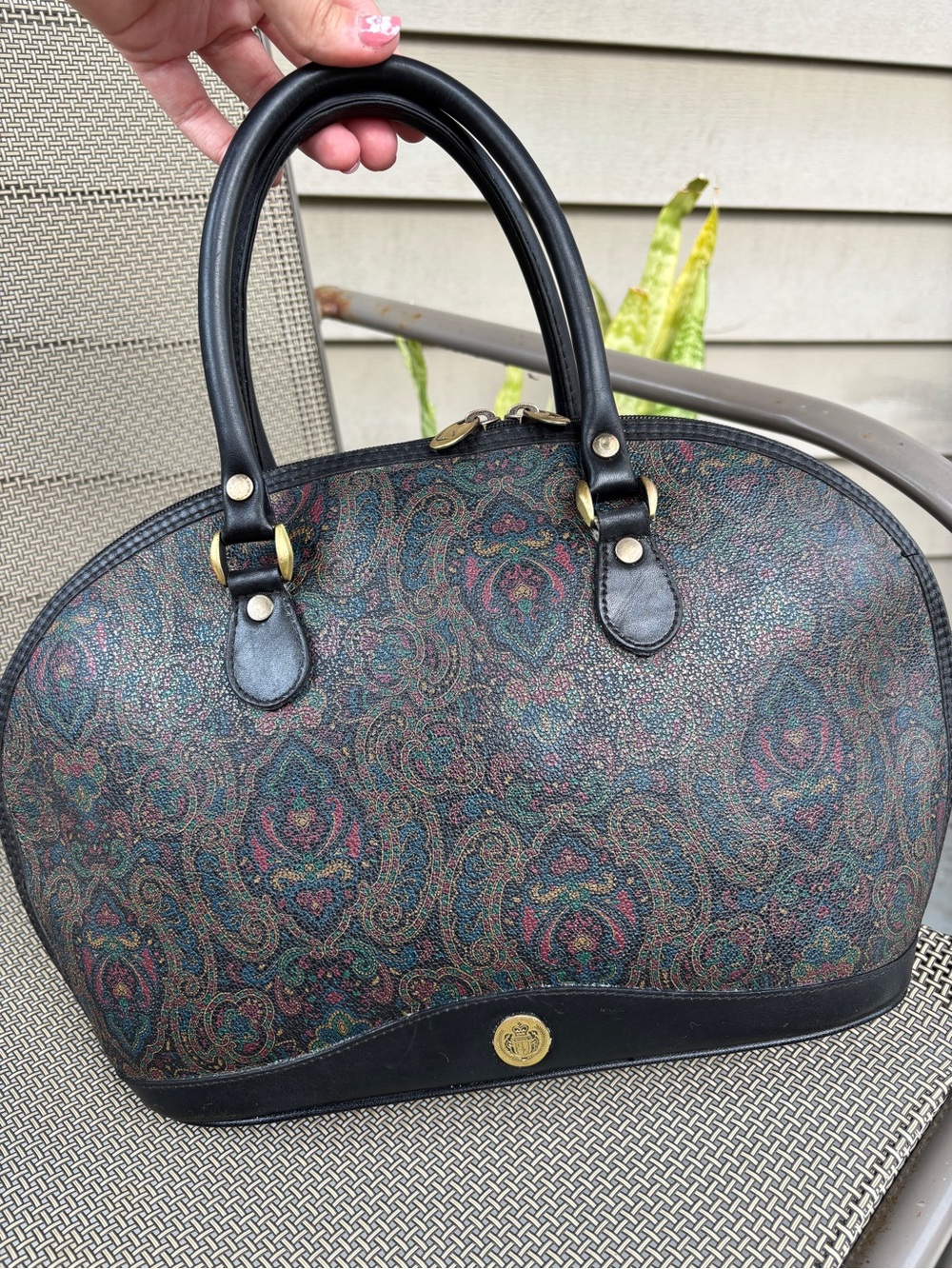 1996 Liz Claiborne Paisley Dome Bag